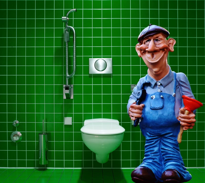 plumber clearing clogged drain