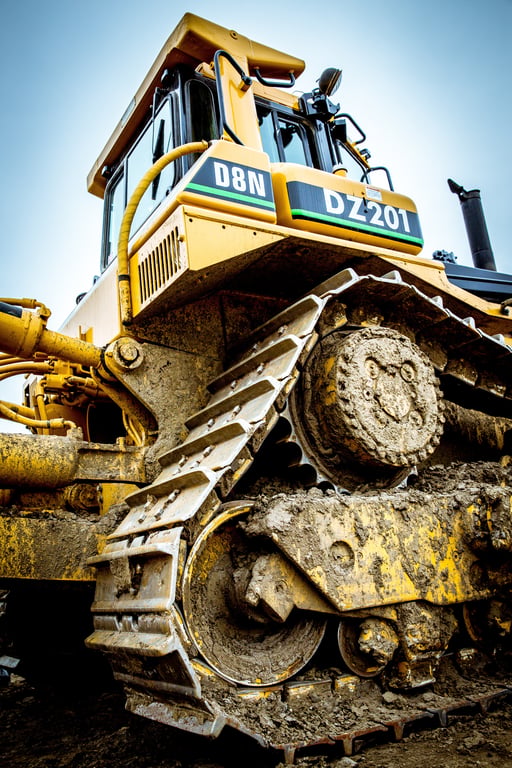 backhoe loader on construction site