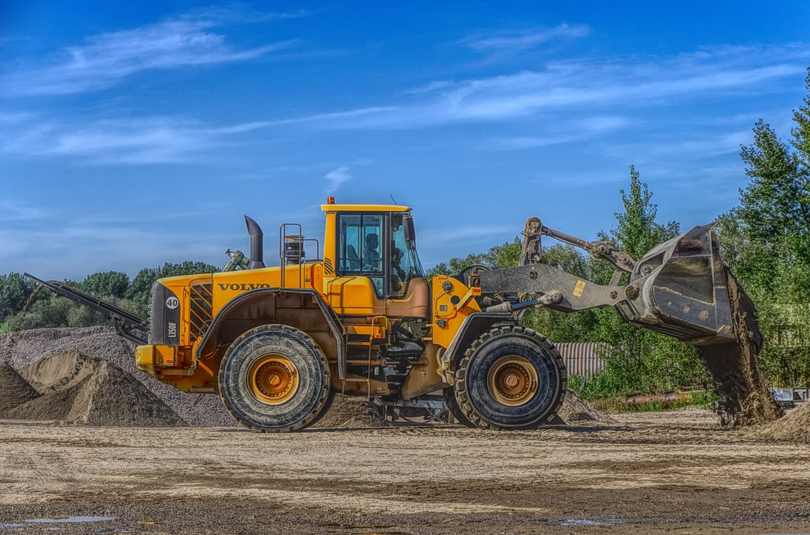 Volvo excavator construction site