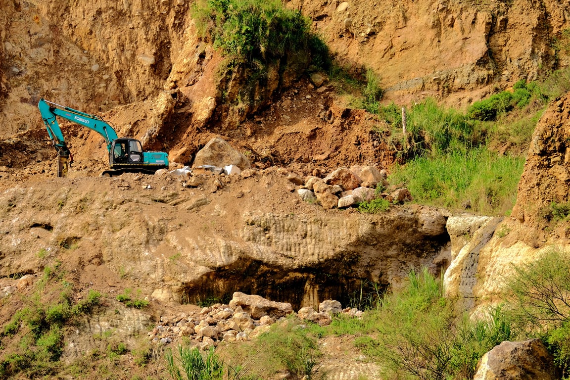 compact excavator jobsite