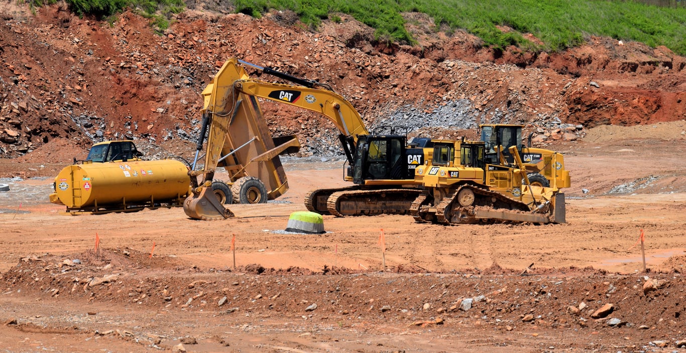 excavator earthmoving site