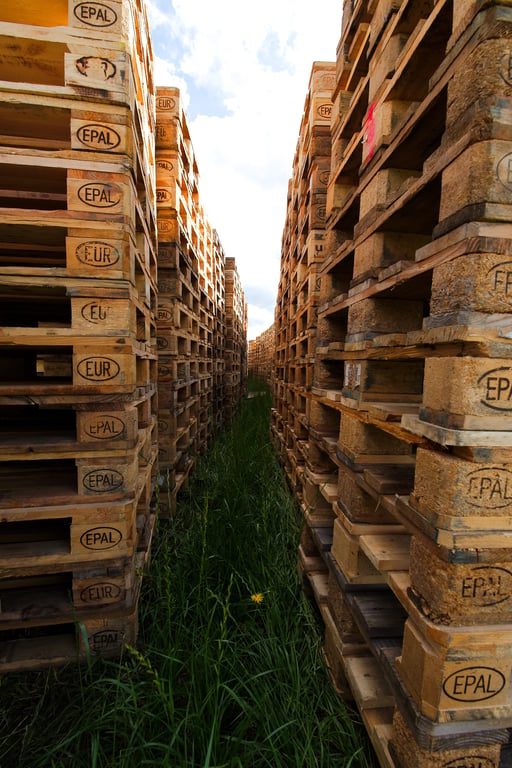 warehouse worker barcode scanning pallet racking