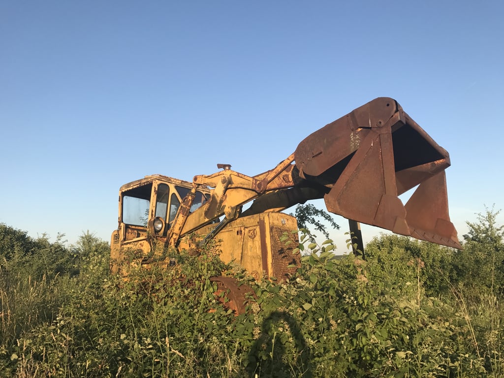 Caterpillar excavator construction site