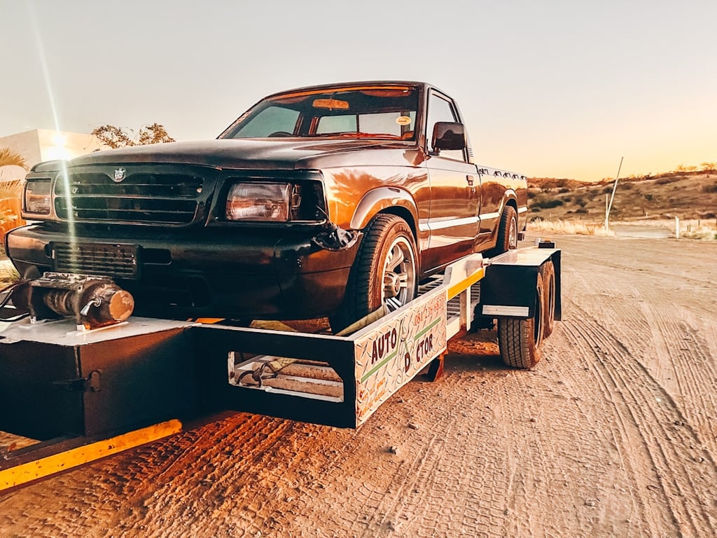 pickup truck towing trailer