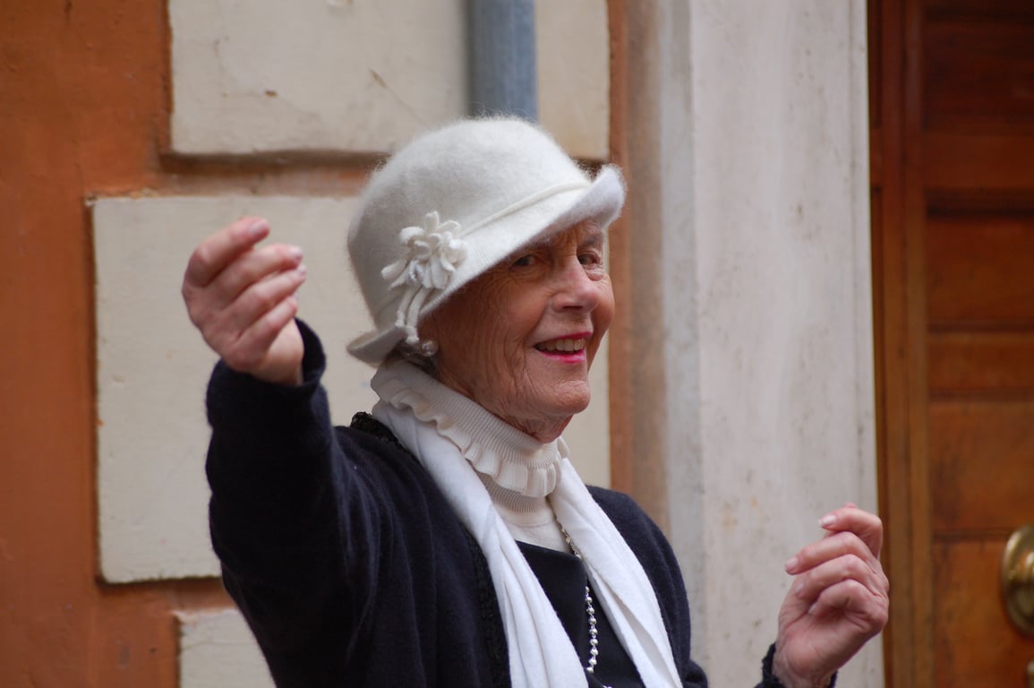 elderly woman with home caregiver