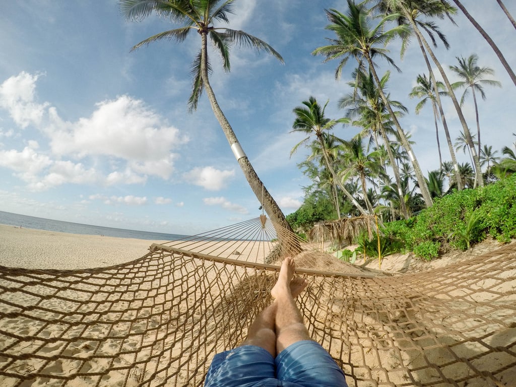 camping hammock between trees
