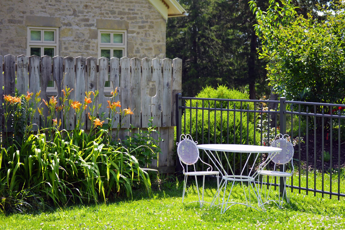 landscaped backyard patio