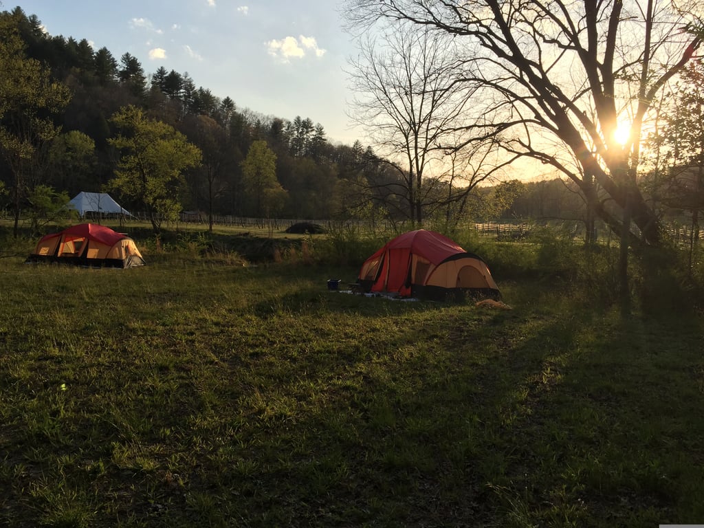 camping tent setup