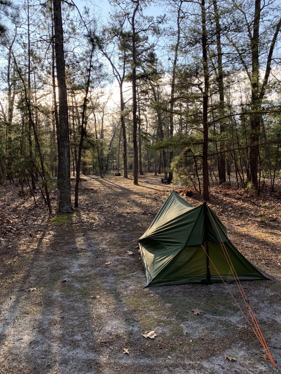 camping tent setup