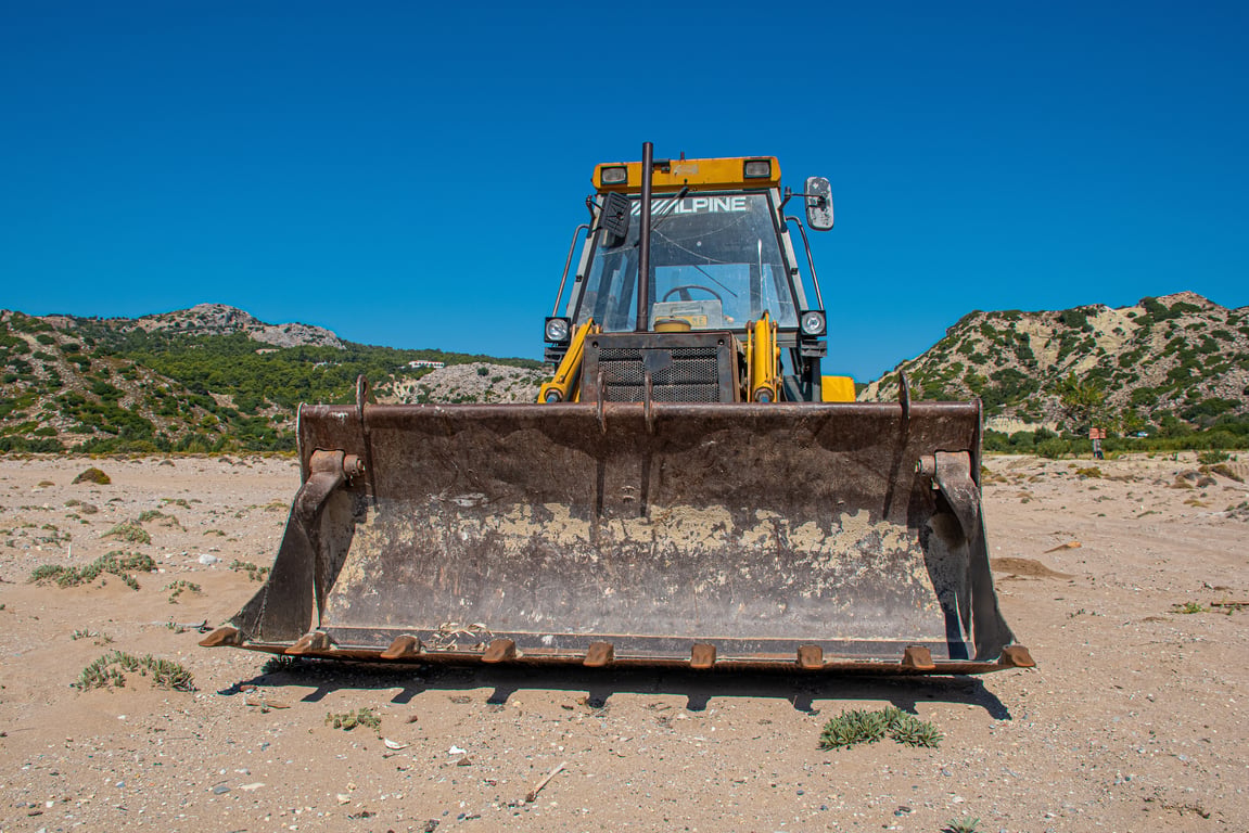 backhoe loader excavation site
