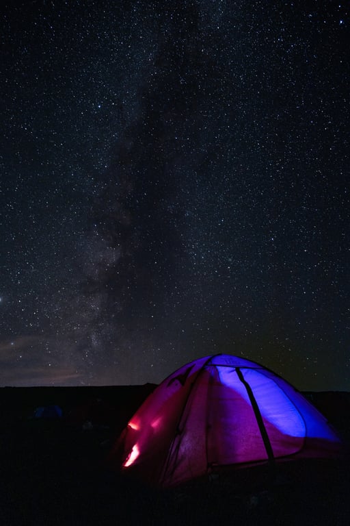 camping tent setup