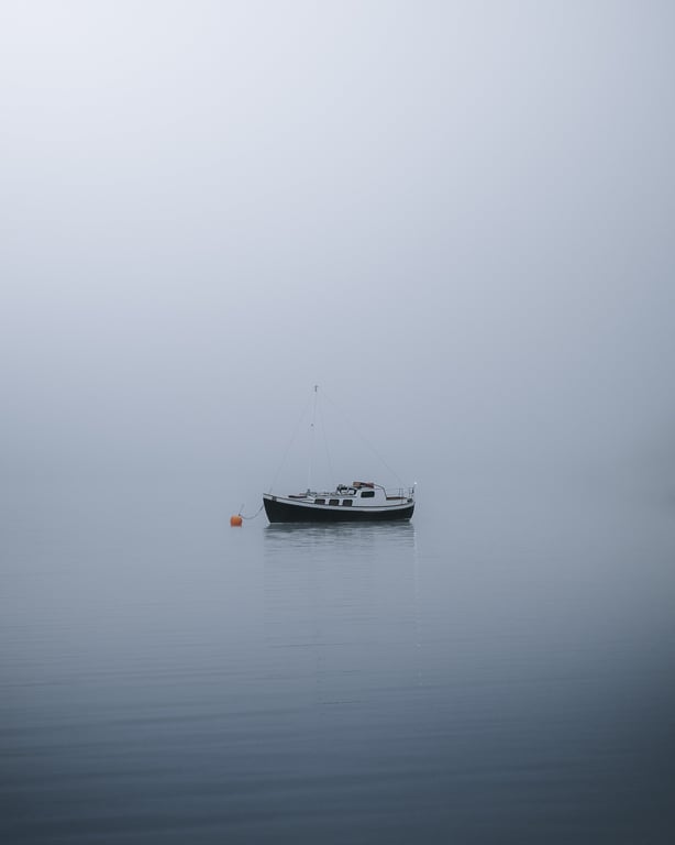 boat towing at sea