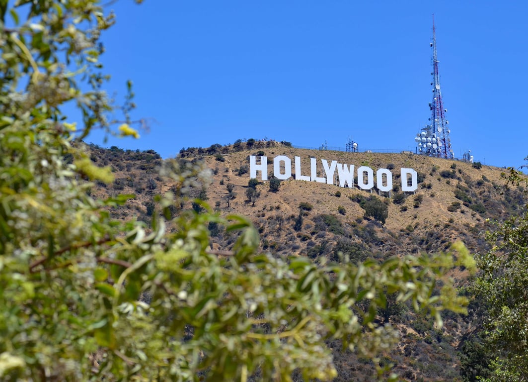 Hollywood Sign helicopter view