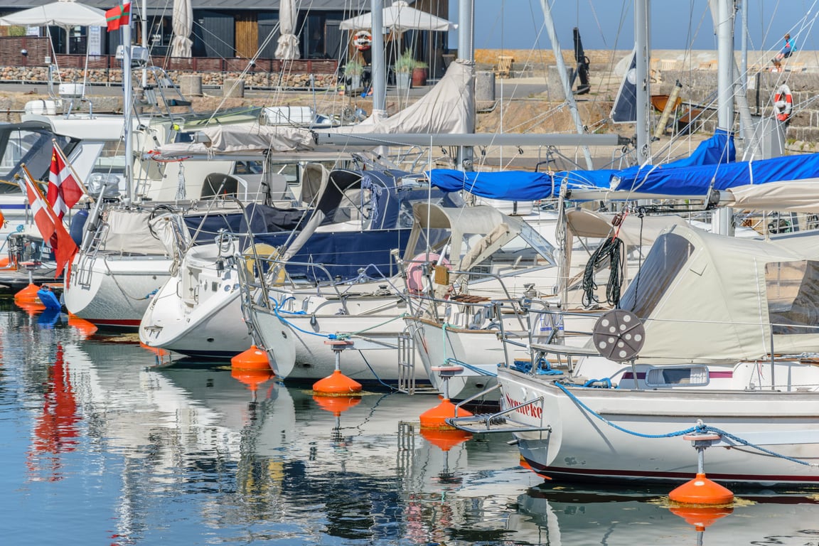 boat trailer at marina