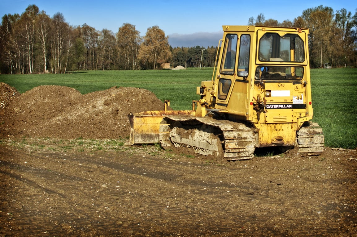 bulldozer grading construction site