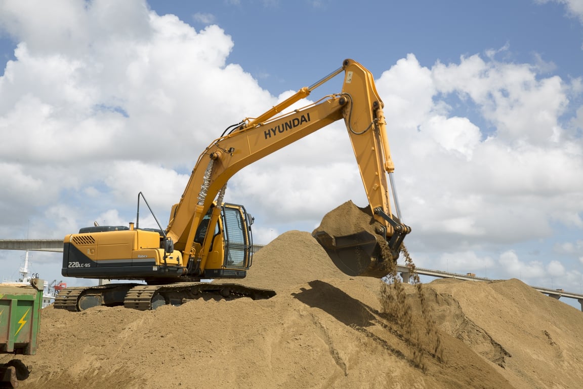 excavator construction site