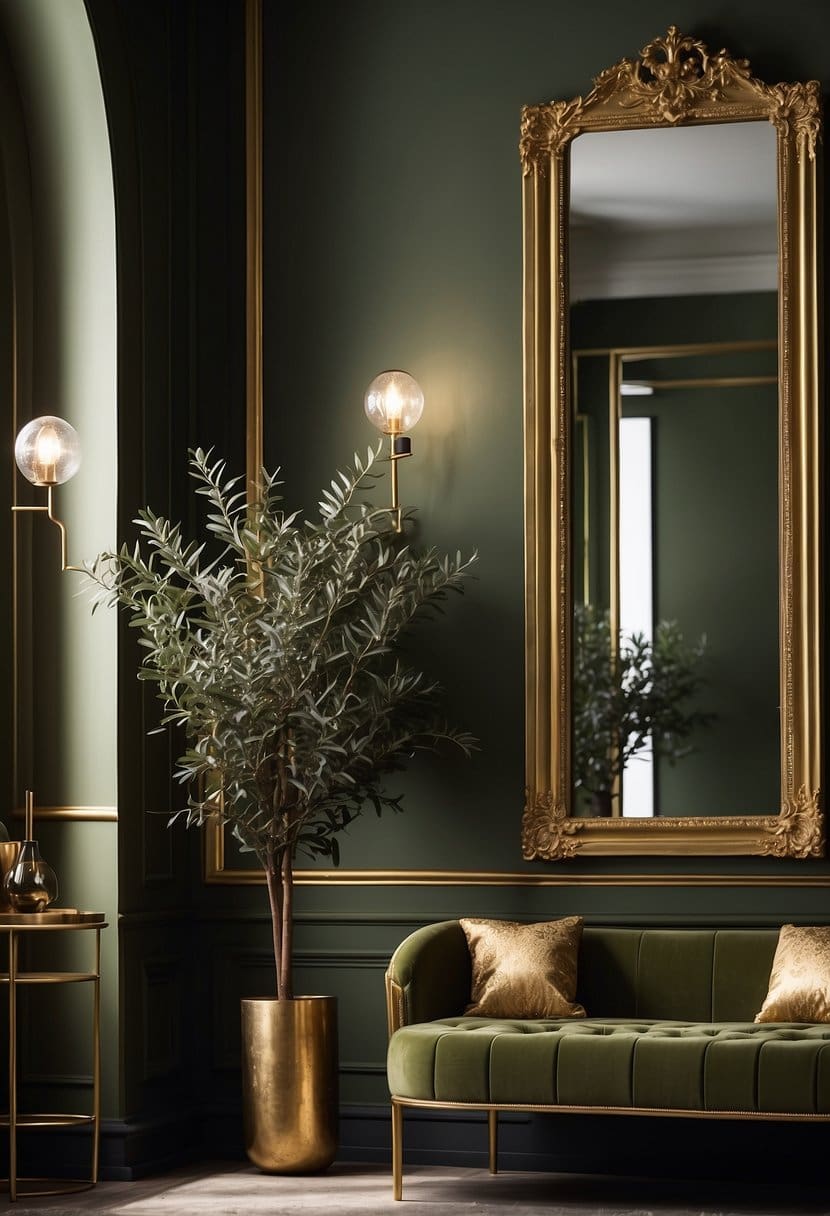 27 Stunning Green and Gold Living Room Combinations