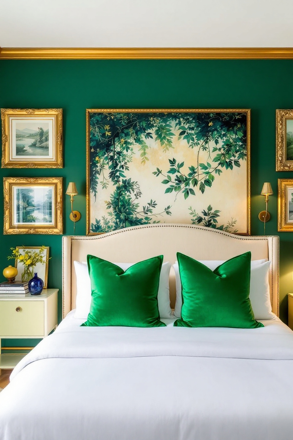 27 Luxurious Emerald Green and Gold Bedroom