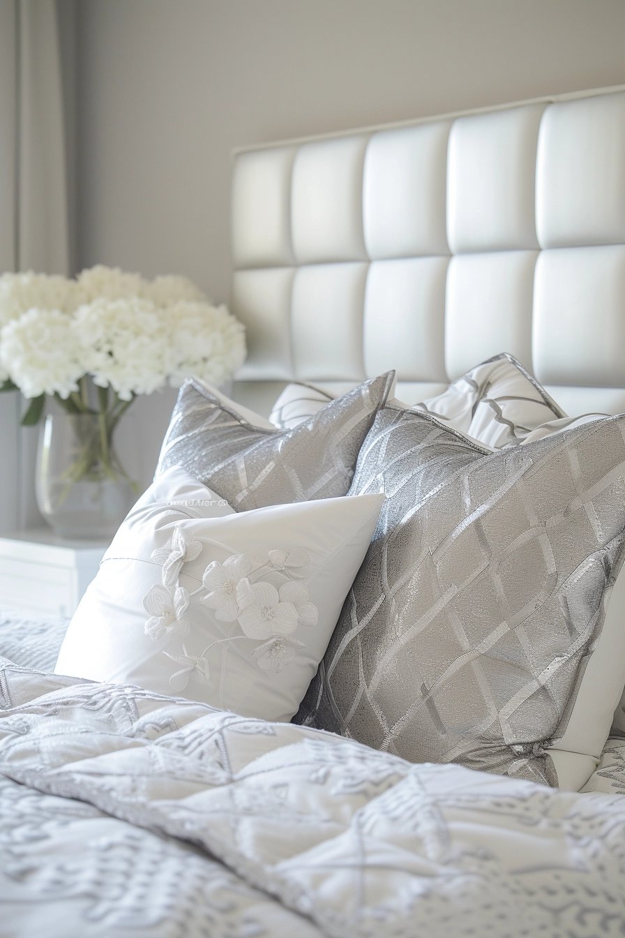 25 White and Silver Bedroom Ideas for a Soothing Space