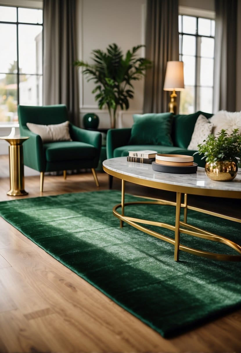 27 Stunning Green and Gold Living Room Combinations