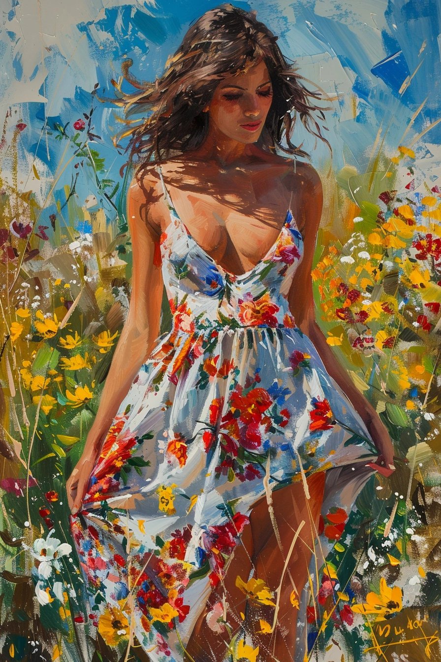 woman in summer dress


