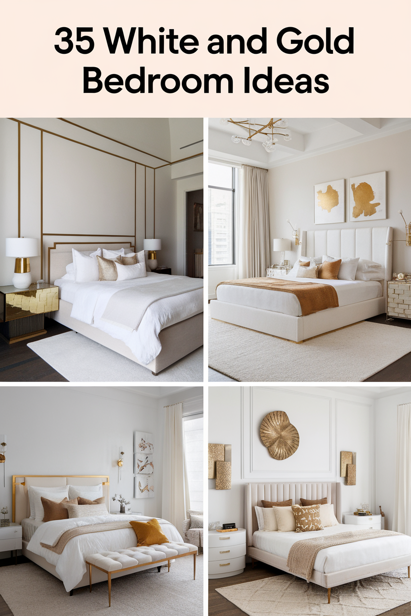 35 Stunning White and Gold Bedroom Ideas That Exude Elegance