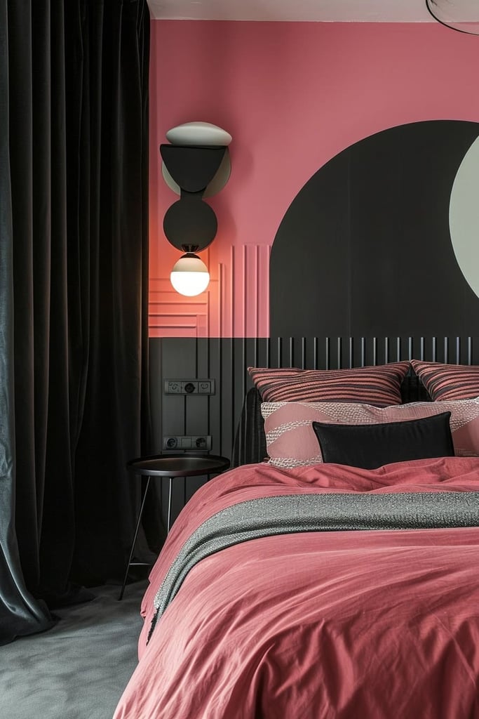 25 Edgy and Chic Pink and Black Bedroom Ideas