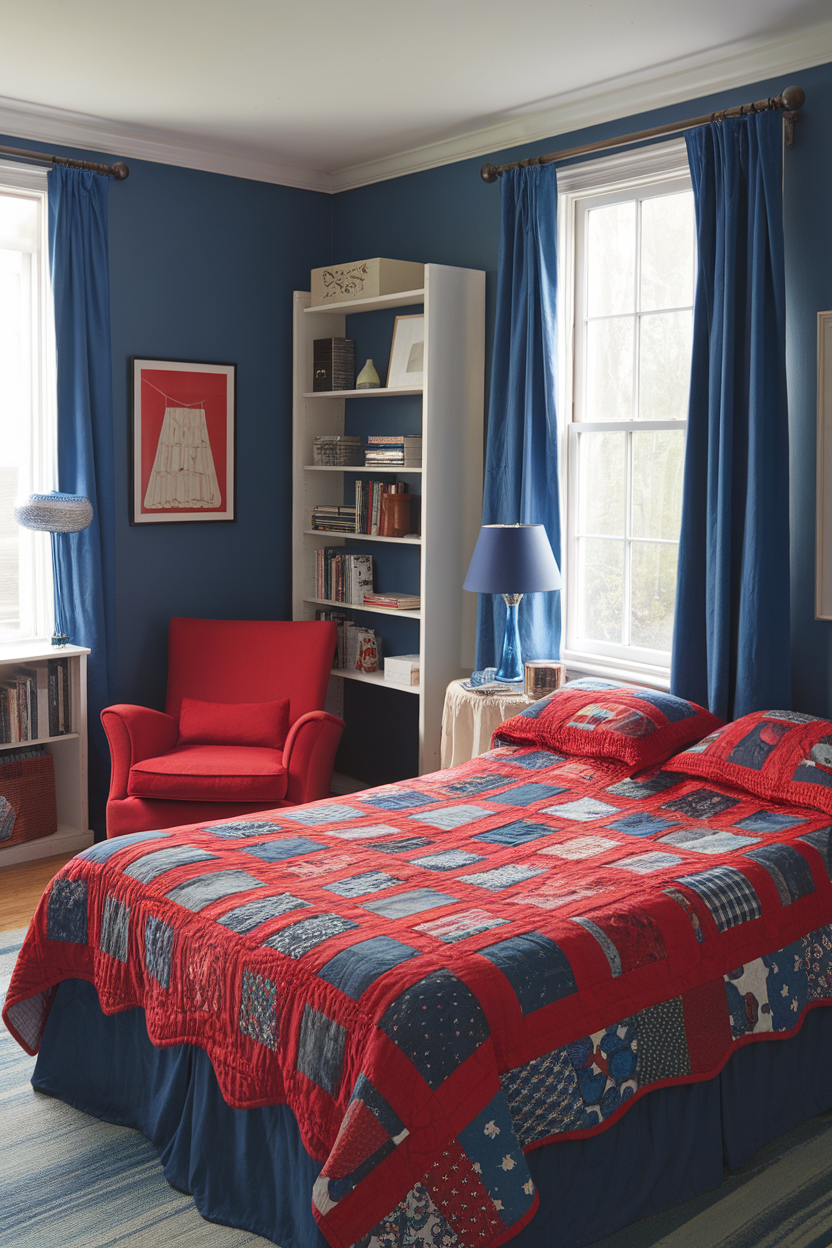 20 Striking Red and Blue Bedroom Ideas That'll Transform Your Space