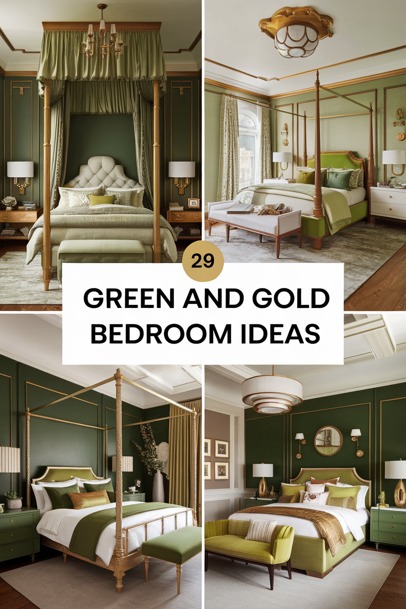 29 Stunning Green and Gold Bedroom Ideas You'll Want to Try ASAP