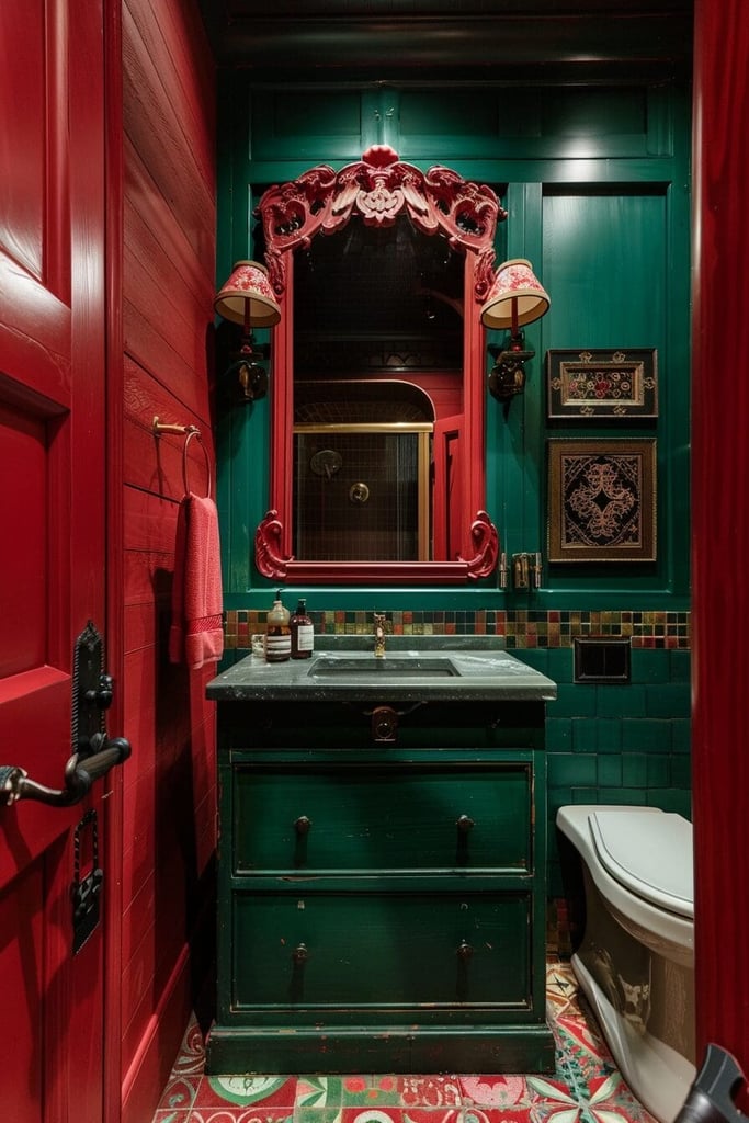 24 Red Bathroom Ideas That'll Make You Never Want To Leave This Room Again