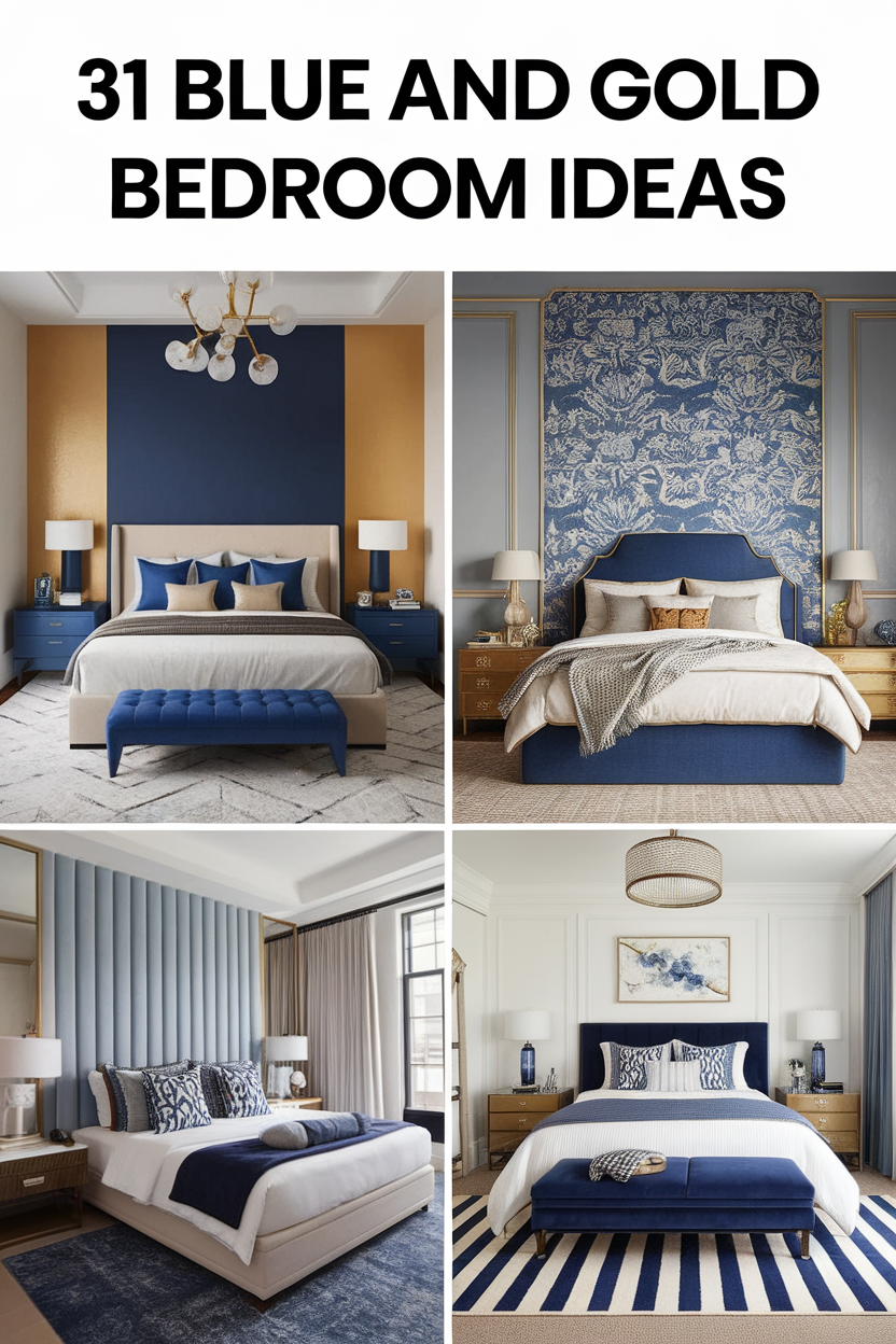 31 Stunning Blue and Gold Bedroom Ideas That Exude Luxury