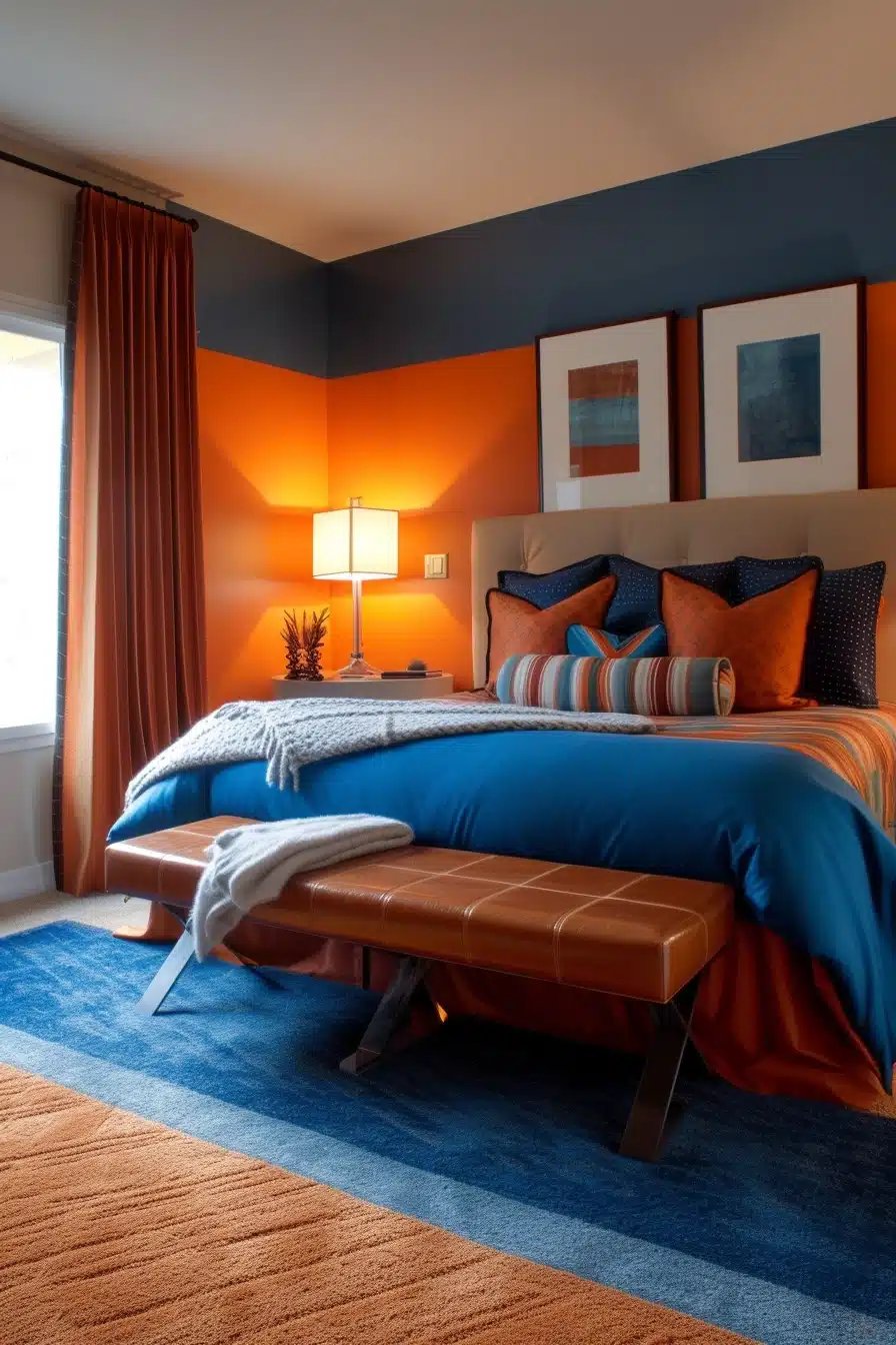 24 Orange and Blue Bedroom Ideas For a Bold Look