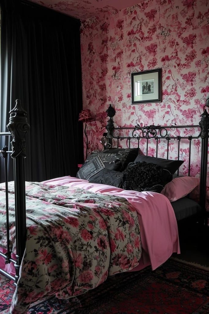 25 Edgy and Chic Pink and Black Bedroom Ideas