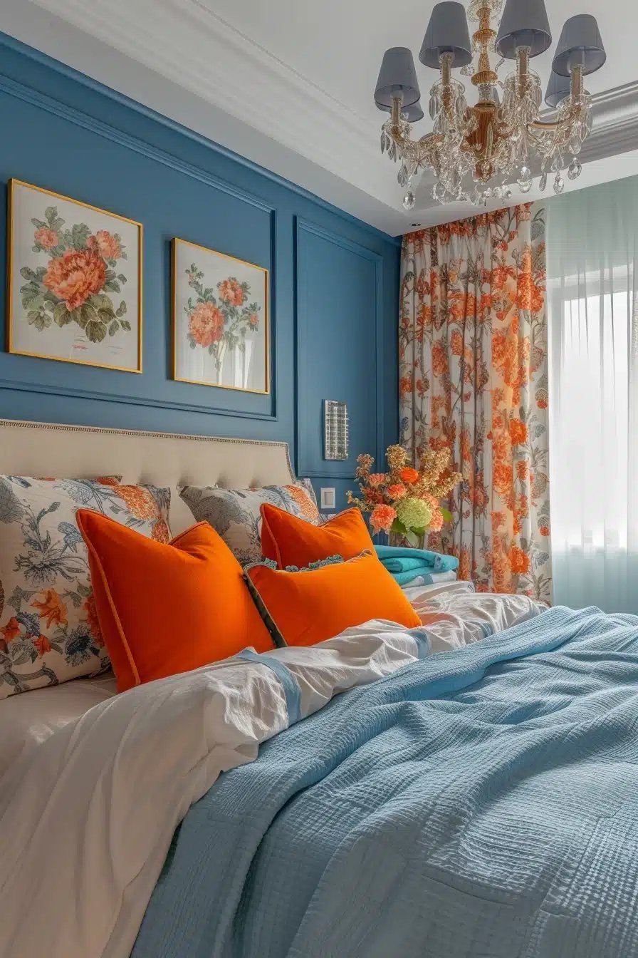 24 Orange and Blue Bedroom Ideas For a Bold Look