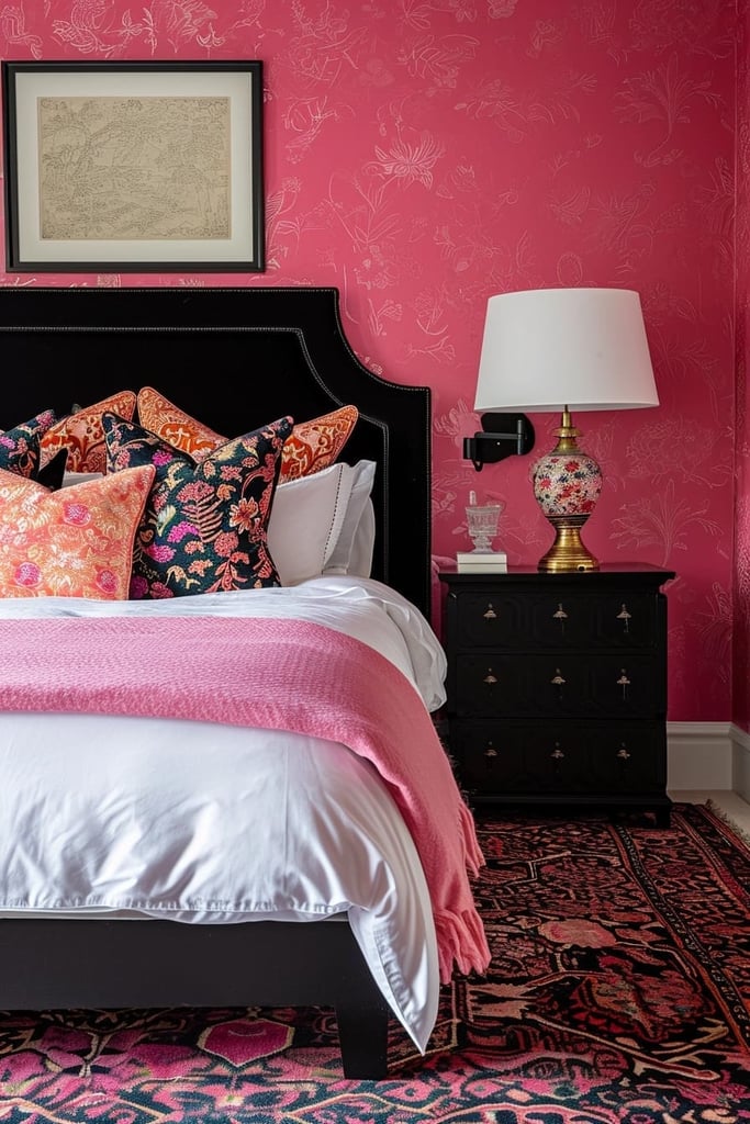 25 Edgy and Chic Pink and Black Bedroom Ideas