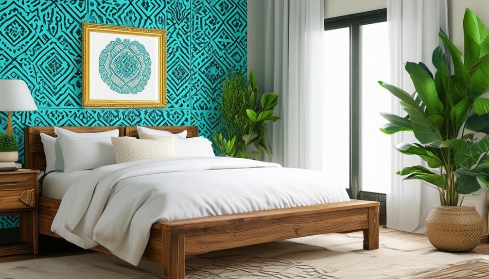 turquoise geometric wall decor