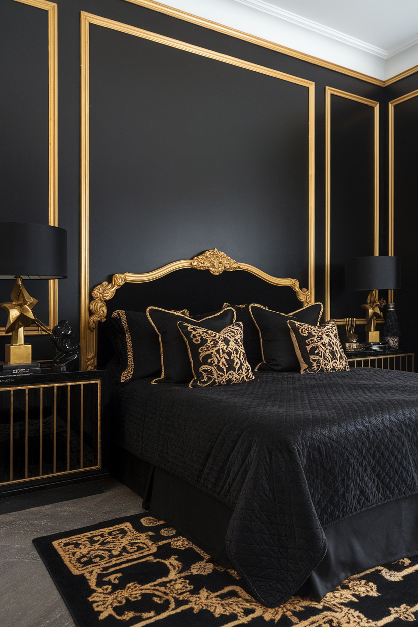 50 Stunning Black and Gold Bedroom Ideas to Transform Your Space