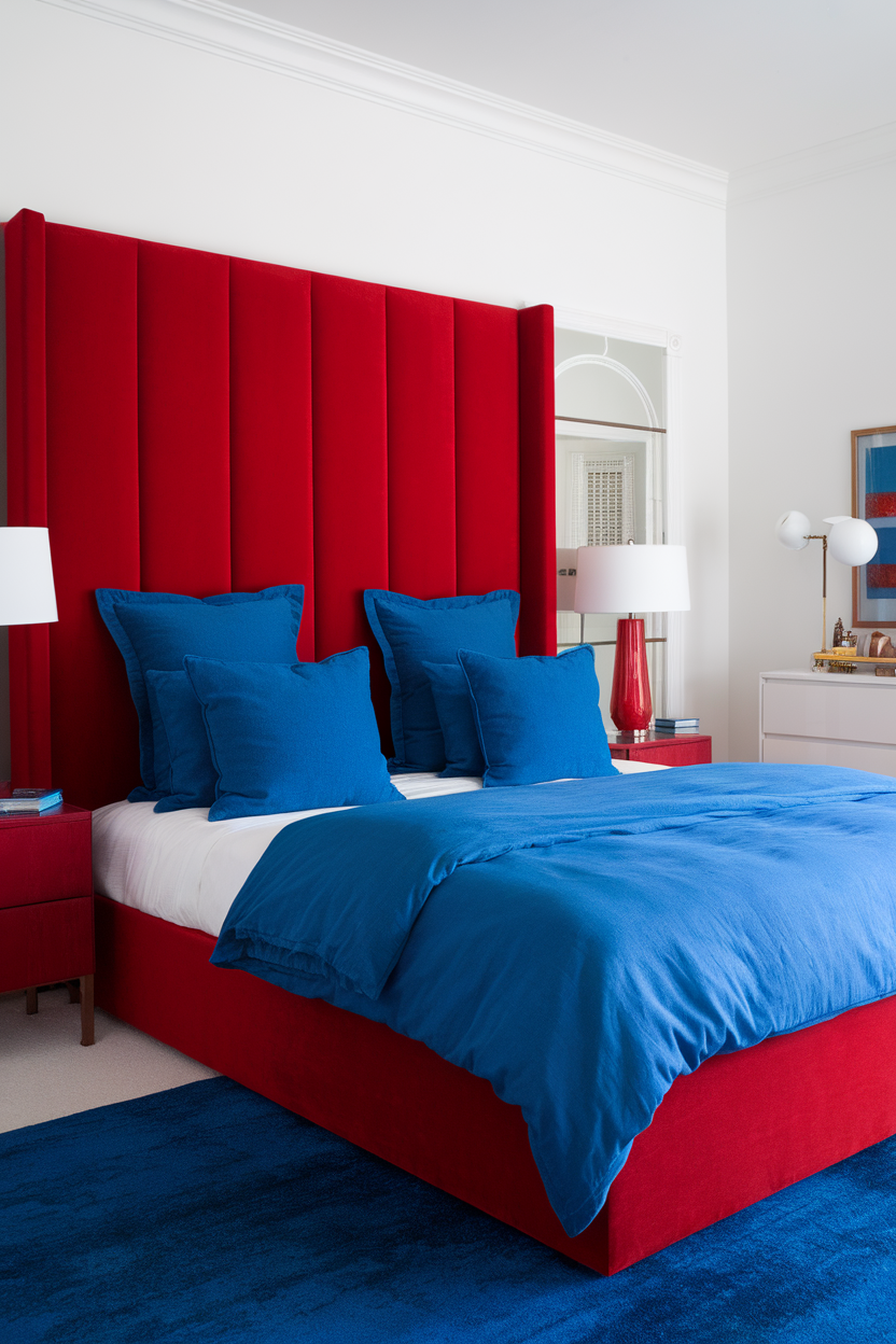 20 Striking Red and Blue Bedroom Ideas That'll Transform Your Space
