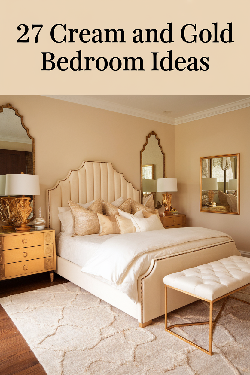 27 Stunning Cream and Gold Bedroom Ideas That Exude Luxury