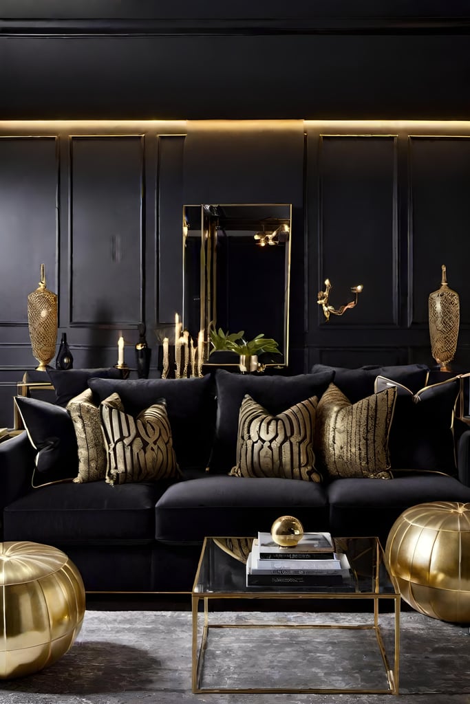 25 Black and Gold Living Room Ideas for Chic Decor
