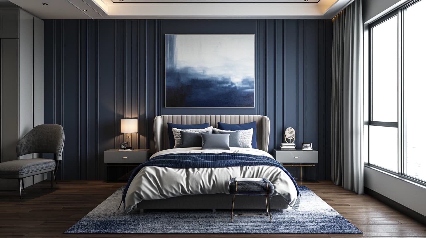 25 Navy Blue and Grey Bedroom Ideas We Love