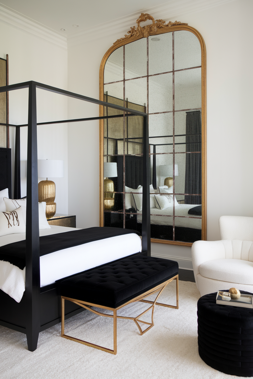 25 Stunning Black, White, and Gold Bedroom Ideas to Transform Your Space