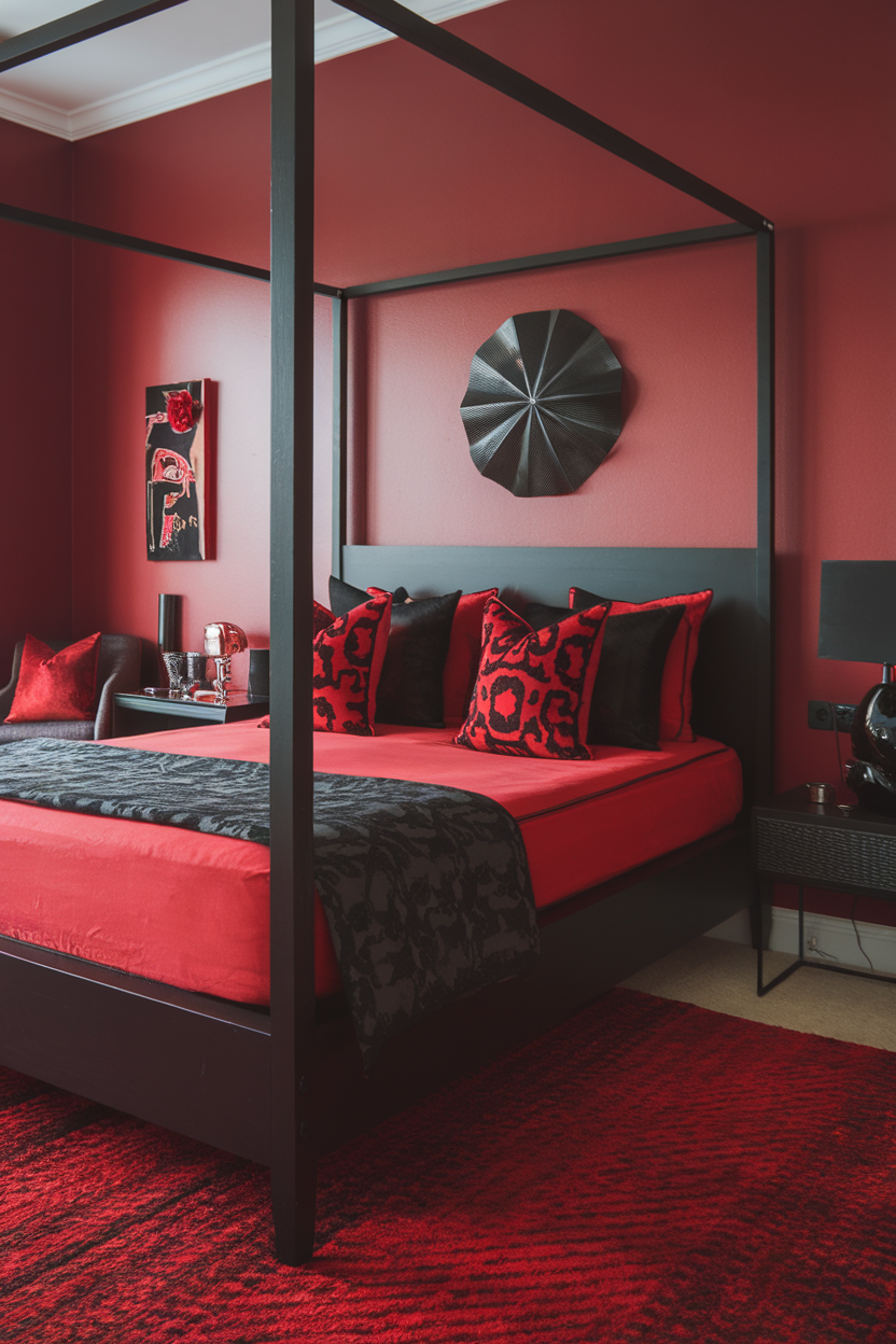 45 Black and Red Bedroom Ideas That Ooze Passion and Elegance