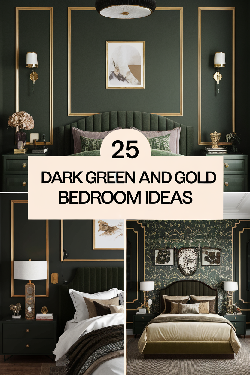 25 Stunning Dark Green and Gold Bedroom Ideas You'll Fall in Love With
