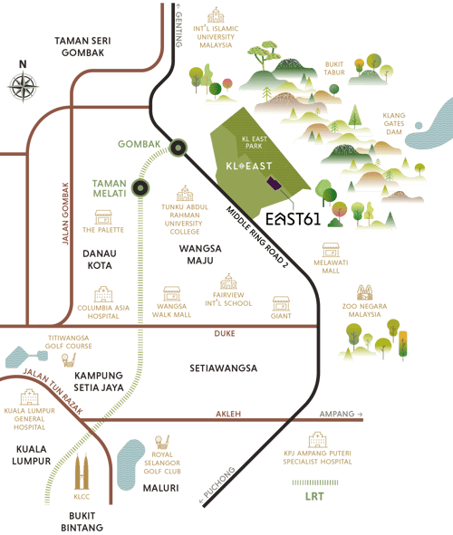 East 61 Location Map