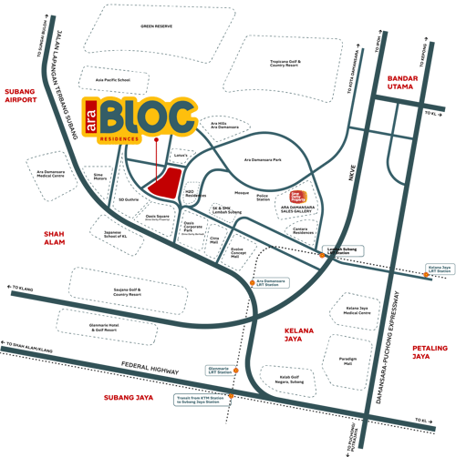 Ara Bloc Residences Location Map
