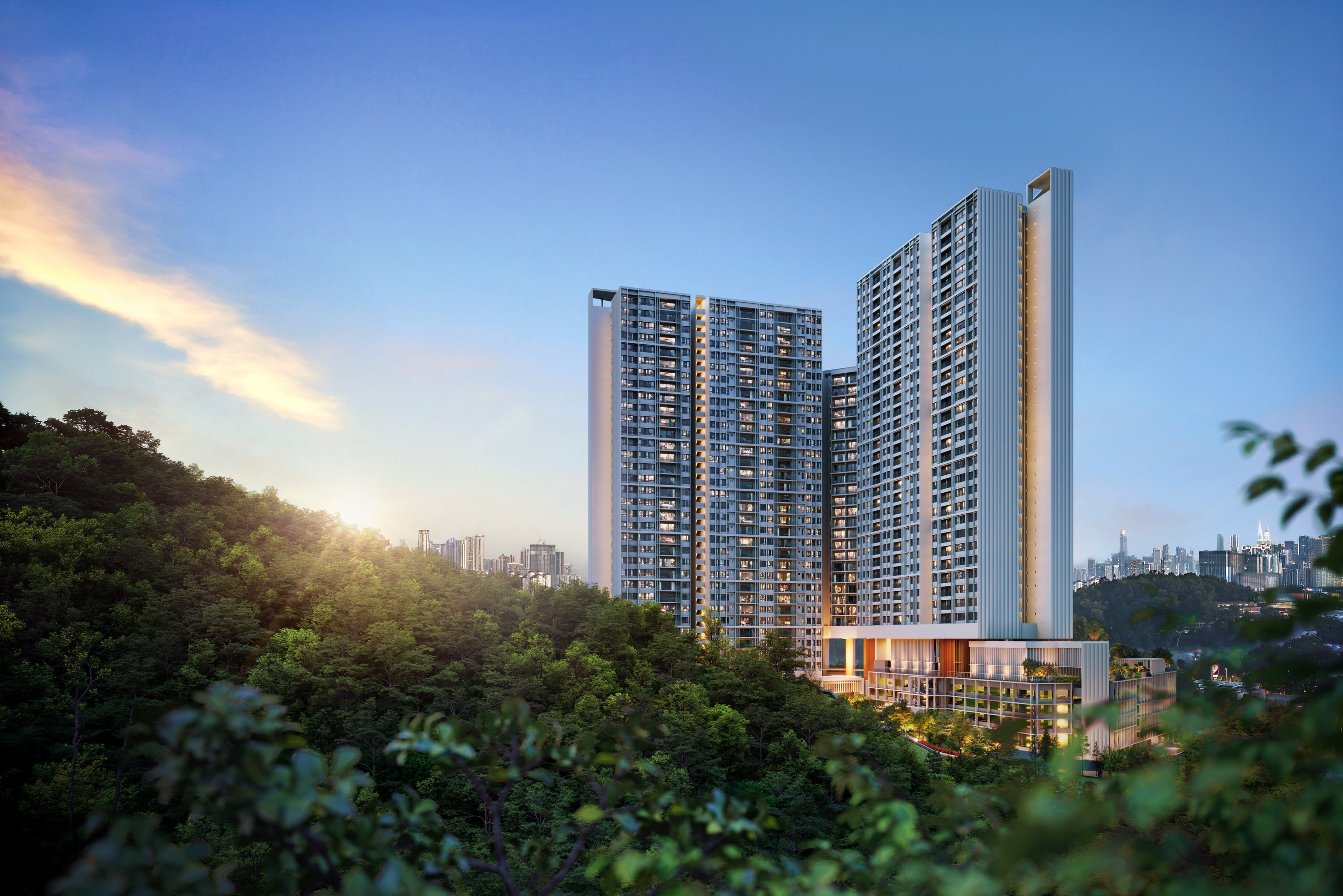 The Reya's elegant outdoor space with views of vibrant green surroundings