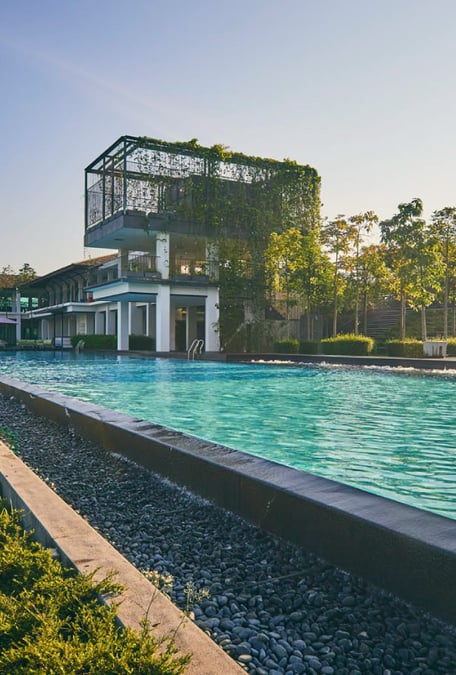 Private clubhouse offering panoramic views of the surrounding scenic waterways