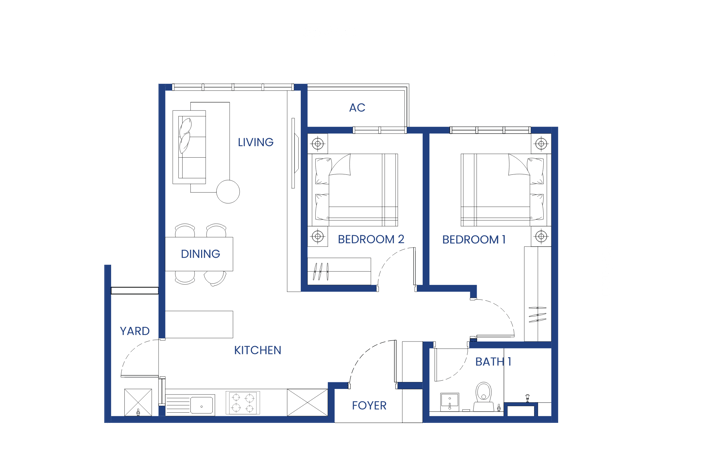 Serasi Residences Type A floor plan in Putra Height, Subang Jaya, Selangor