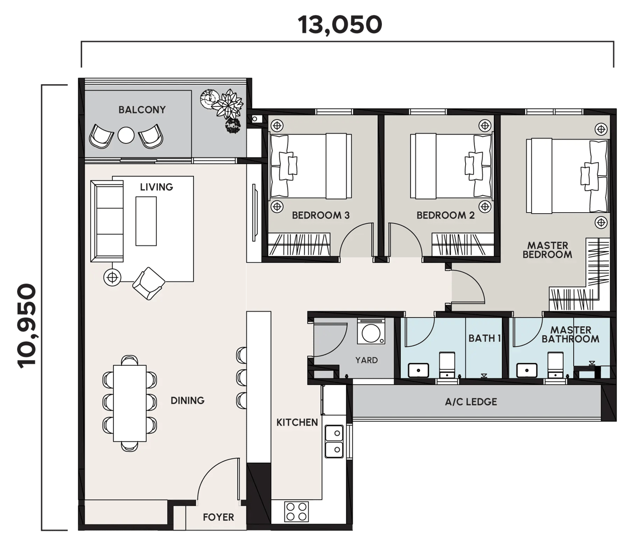 Type B3 floor plan enlarge